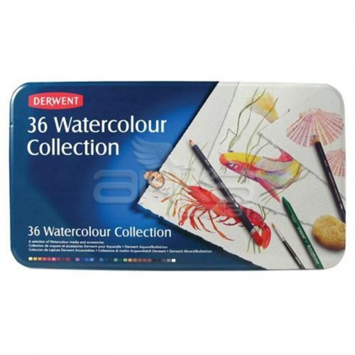 Derwent Watercolour Collection Sulu Boya Kalemi Koleksiyonu 36lı Teneke Kutu