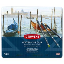 Derwent Watercolour Pencil Sulu Boya Kalemi Seti 24lü Teneke Kutu - Thumbnail