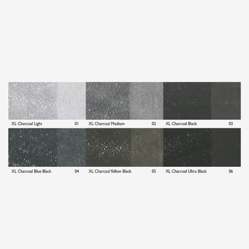 Derwent XL Charcoal Blocks 6lı Füzen Set