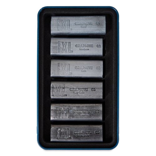 Derwent XL Charcoal Kömür Füzen Blok 6lı Set Metal Box
