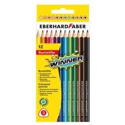 Eberhard Faber - Eberhard Faber Winner Üçgen Gövde Boya Kalemi 12 Renk 3mm Tam Boy