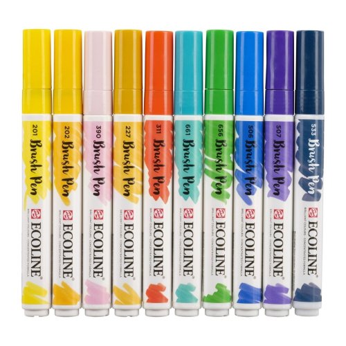 Talens Ecoline Brush Pen 10lu Set İllüstrasyon 