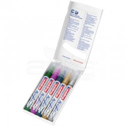 Edding - Edding 5100 Akrilik Marker Kalem 2-3mm Yuvarlak Uç 5li Metalik Renkler (1)