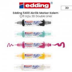 Edding - Edding 5400 Akrilik Marker Kalem Çift Uçlu 3D Double Liner
