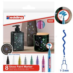 Edding - Edding 751 Gloss Paint Marker Metalik Renkler 1-2mm 8li Set