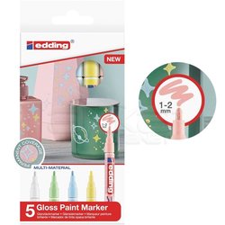 Edding - Edding 751 Gloss Paint Marker Pastel Renkler 1-2mm 5li Set