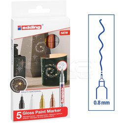 Edding - Edding 780 Gloss Paint Marker Ana Renkler 0.8mm 5li Set
