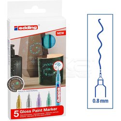 Edding - Edding 780 Gloss Paint Marker Metalik 0.8mm 5li Set