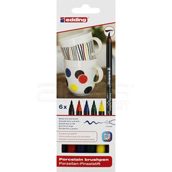 Edding - Edding Fırça Uçlu Porselen Kalemi 4200 1-4mm 6lı Set Basic