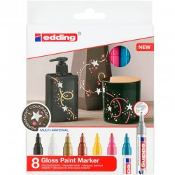 Edding - Edding 750 Gloss Paint Marker 8li Set Metalik Renkler