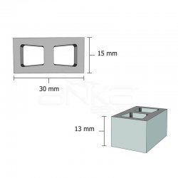 Eshel Düz Çimento Blok Gri 1/12 3x1.5x1.3cm - Thumbnail