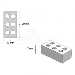 Eshel Minyatür 6 Delikli Tuğla 1/12 2x1x0.7cm - Thumbnail