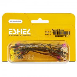 Eshel - Eshel Renkli Çiçek 8cm Paket İçi:4