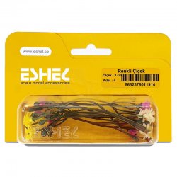 Eshel - Eshel Renkli Çiçek 8cm Paket İçi:4 (1)