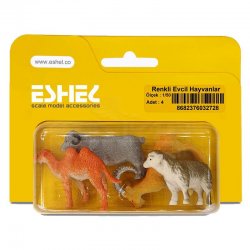 Eshel - Eshel Renkli Evcil Hayvanlar Maketi 1-50 4lü