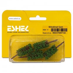 Eshel - Eshel Silindirsel Çam Maketi 3,5cm 4lü (1)