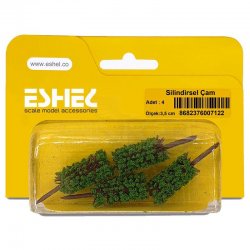 Eshel - Eshel Silindirsel Çam Maketi 3,5cm 4lü