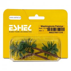 Eshel - Eshel Washingtonia Palmiye Ağacı Maketi 5,5cm 3lü