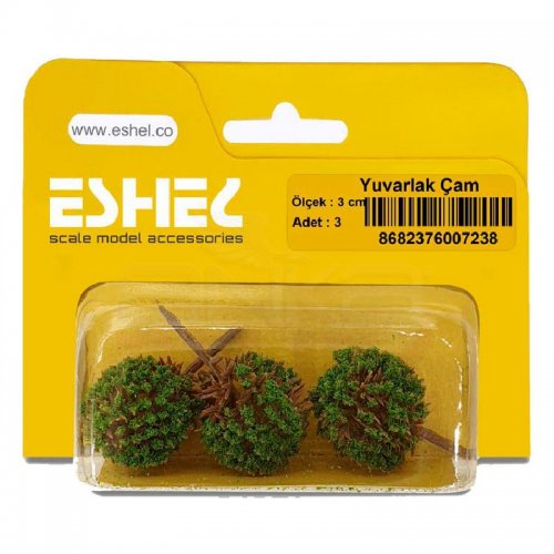 Eshel Yuvarlak Çam Maketi 3cm 3lü