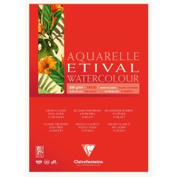 Clairefontaine - Clairefontaine Etival Grain Classic Yapışkanlı Sulu Boya Blok 15 Yaprak 300g A5