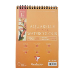Clairefontaine - Clairefontaine Etival Cold Pressed Spiralli Sulu Boya Blok 300g 15 Yaprak A5