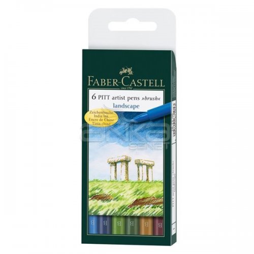 Faber Castell 6 Pitt Artist Pen Fırça Uçlu Çizim Kalemi Landscape