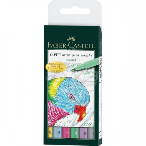 Faber Castell 6 Pitt Artist Pen Fırça Uçlu Çizim Kalemi Pastel Tones