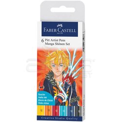 Faber Castell 6 Pitt Artist Pen Manga Shonen Set 167157 - Thumbnail