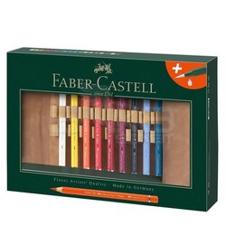 Faber Castell Magnus Aquarell Boya Kalemi 18 Renk +deri kalemlik Fırça 116918 - Thumbnail