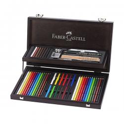 Faber Castell - Faber Castell Art&Graphic Compendium Ahşap Kutulu Set 110088