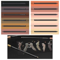 Faber Castell Black Edition Kuru Boya Kalem Seti 12li Skin Tones - Thumbnail