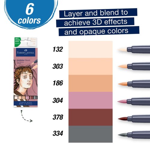 Faber Castell Goldfaber Sketch Markör Portrait 6lı Set
