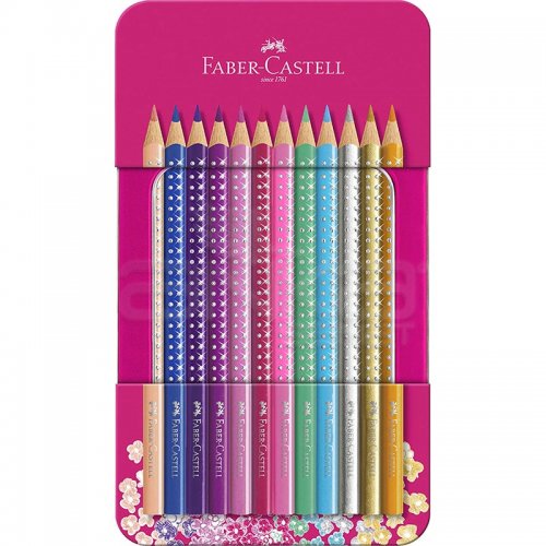 Faber Castell Kuru Boya Kalemi Parlak Renkler 12li Metal Kutu 201737