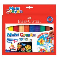 Faber Castell - Faber Castell Multi Crayon Pastel Boya 10lu 5281112010