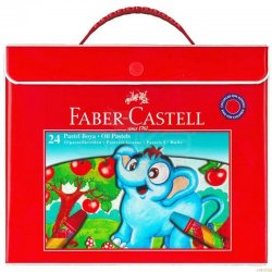 Faber Castell - Faber Castell Pastel Boya Plastik Çantalı 24 Renk 125125