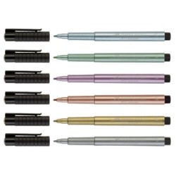 Faber Castell - Faber Castell Pitt Artist Pen Çizim Kalemi 1.5mm Metalik (1)