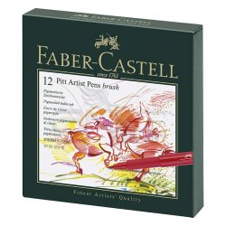 Faber Castell - Faber Castell Pitt Artist Pens Brush Marker 12li Set Studio Box
