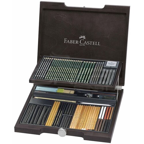 Faber Castell Pitt Monochrome Set 85 Parça Ahşap Kutu 112971