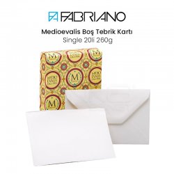 Fabriano - Fabriano Medioevalis Boş Tebrik Kartı ve zarf 20li 260g