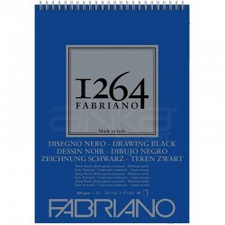 Fabriano - Fabriano 1264 Drawing Black Paper Siyah Çizim Defteri Üstten Spiralli 200g (1)