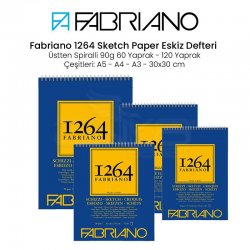 Fabriano - Fabriano 1264 Sketch Paper Eskiz Defteri Üstten Spiralli 90g