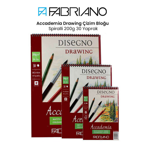 Fabriano Accademia Drawing Çizim Bloğu Spiralli 200g 30 Yaprak