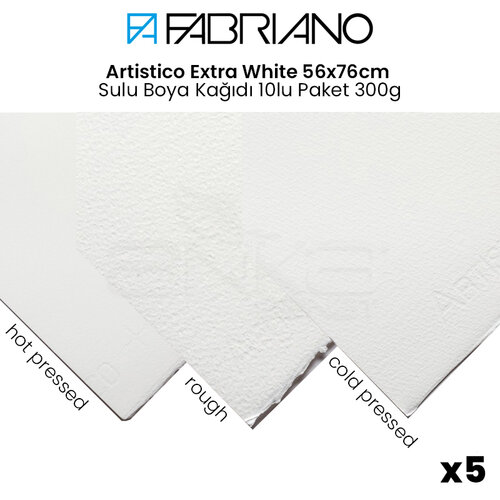 Fabriano Artistico Extra White 56x76cm Sulu Boya Kağıdı 5li Paket 300g