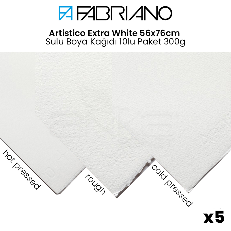 Fabriano Artistico Extra White 56x76cm Sulu Boya Kağıdı 5li Paket 300g