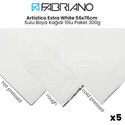 Fabriano - Fabriano Artistico Extra White 56x76cm Sulu Boya Kağıdı 5li Paket 300g