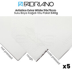 Fabriano Artistico Extra White 56x76cm Sulu Boya Kağıdı 5li Paket 640g - Thumbnail