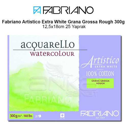 Fabriano Artistico Extra White Grana Grossa Rough 300g 12,5x18cm 25 Yaprak