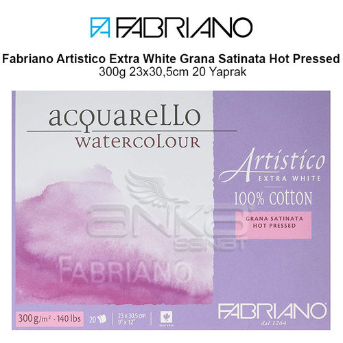 Fabriano Artistico Extra White Grana Satinata Hot Pressed 300g 23x30,5cm 20 Yaprak