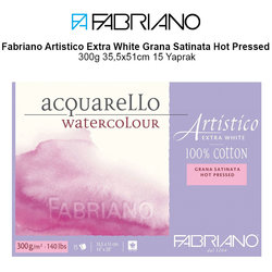 Fabriano - Fabriano Artistico Extra White Grana Satinata Hot Pressed 300g 35,5x51cm 15 Yaprak