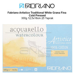 Fabriano Artistico Traditional White Grana Fina Cold Pressed 300g 12,5x18cm 25 Yaprak - Thumbnail